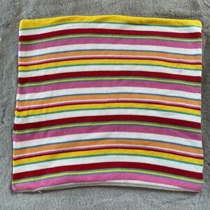 Ralph Lauren Beachside Preppy Knit Striped Cotton Pillow Cover Square 18” Throw